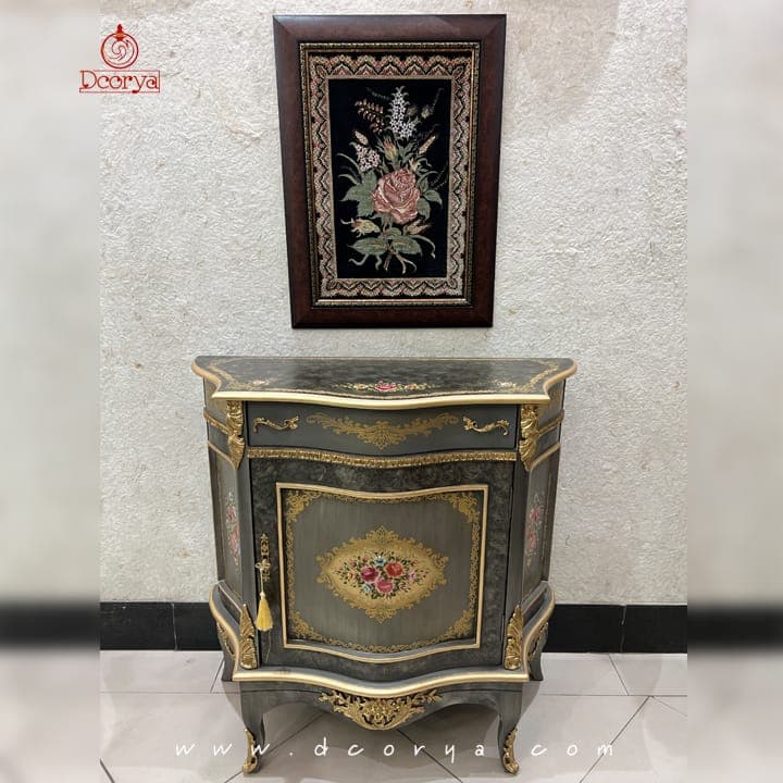 میز کنسول تک درب نقاشی برنزخور B036